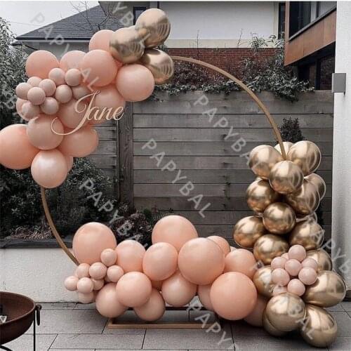 87Pcs Peach Latex Balloon Set Chrome Gold Balloon Arch Garland Kit Wedding Party Birthday Backdrop Decoration Baby Shower Globos