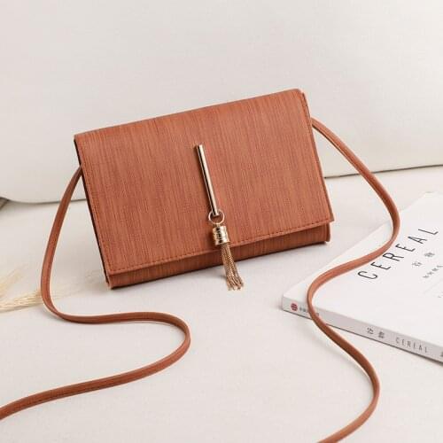 2020 New Women bags PU Fashion Ladies Shoulder Bag Solid Color Buckle Messenger Bag Tassel Charm Small Square Bag Wholesale