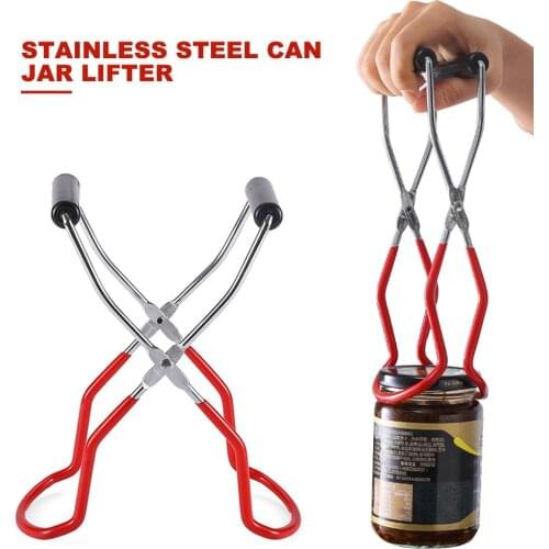 Stainless Steel Canning Jar Lifter Tongs With Grip Handle Anti-slip Wide-mouth Clip Jar Lifter For Home Kitchen Tool