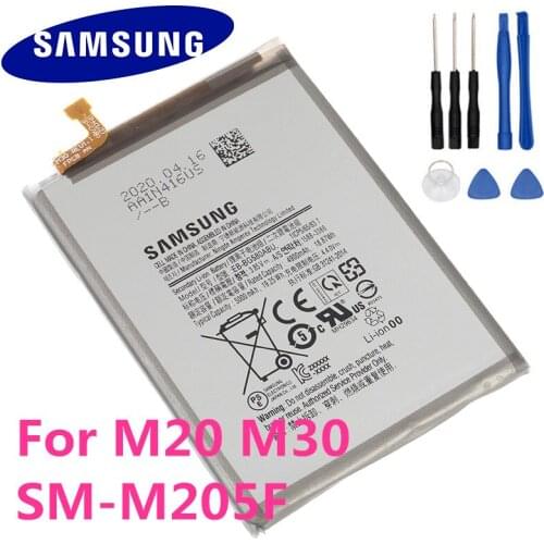 Genuine Phone Battery EB-BG580ABU For SAMSUNG Galaxy M20 M30 SM-M205F 5000mAh Original Replacement Battery
