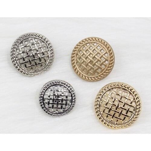 Hollow Crown Reseau Metal Buttons 22mm/18mm Sweater Coat Decoration Buttons Accessories DIY 10Pcs/Lot JS-0501