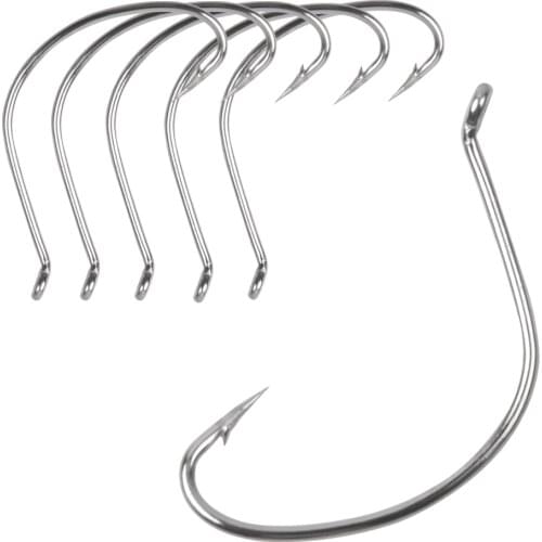 Shaddock 180Pcs Fishing Hooks Wacky Weedless Worm Fishing Hooks Octopus Offset Sport Circle Hook 6# 4# 2# 1# 1/0 2/0 3/0