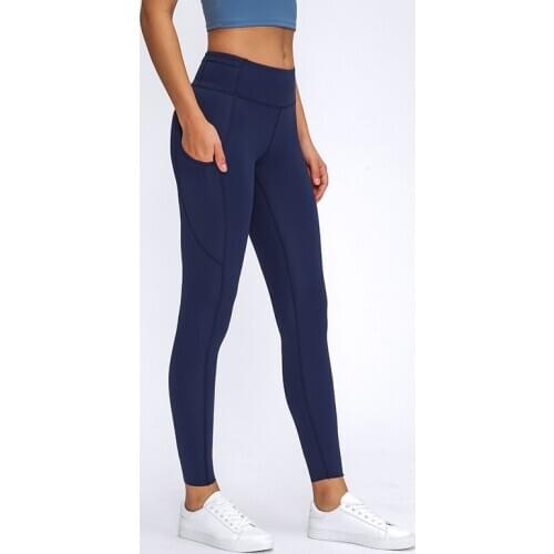 High Waist Yoga Pants With Pockets Sport Leggings Women Tummy Control Workout Running 4 Way Stretch Gym Leggings