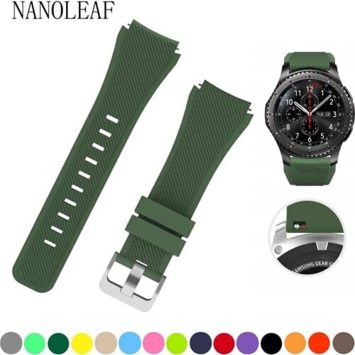 Silicone Wristband for Samsung Galaxy Watch 46mm 42mm Sport Bracelet for Gear S3 Frontier/Classic Active 2 Huawei Watch 2 Strap