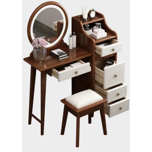 Light luxury dressing table desk INS wind integrated LED lamp mirror small family dresser