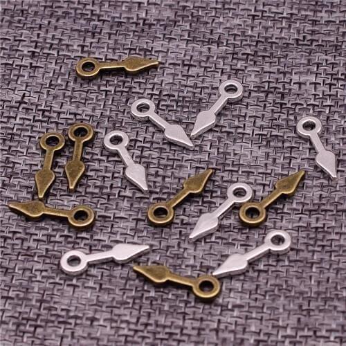 Sweet Bell 150pcs/lot 5*15mm two color Metal Zinc Alloy Clock Pointer Charms for Diy Jewelry Pendant Charms Wholesale 5B870