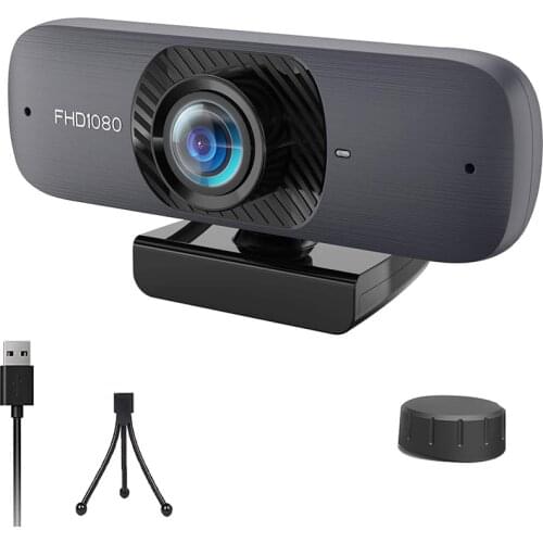 Webcam, 1080P Full Hd Webcam with Microphone & Privacy Cover, Plug and Play Usb 2.0 Desktop Laptop Computer Web Camera