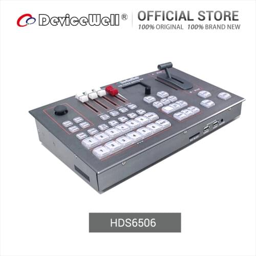 DeviceWell HDS6506 4+2 HD Video Switcher HDMI-compatible SDI video mixer for New Media Live Youtube Ins pk atem mini pro