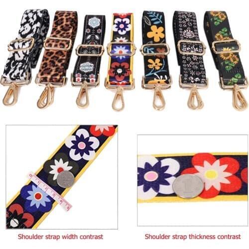 Bag Strap Women Shoulder Crossbody Handbags Adjustable Flower Printed Belts