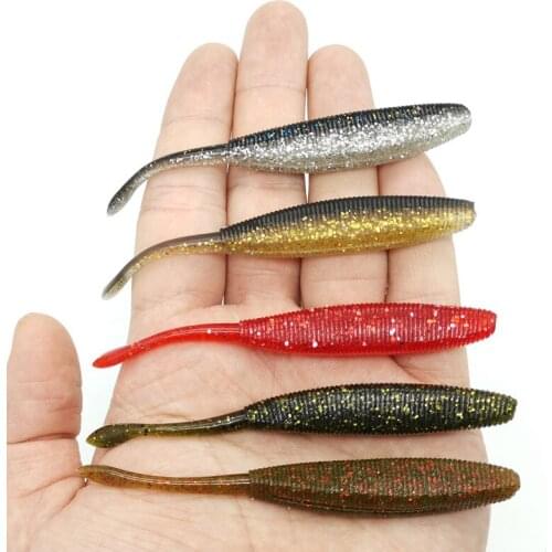 10pcs 100mm soft swimbait fishing wobblers bionic fake artificial silicone worm Bait for carp softbaits fish hooks accessories