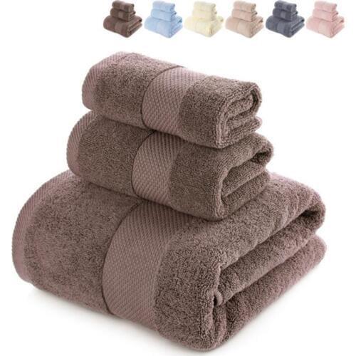 100% cotton 3Pcs Towel sets 70x140cm 34x75cm 34*34cm Super absorbent towel Bath towel cotton Hotel towel Towel sets
