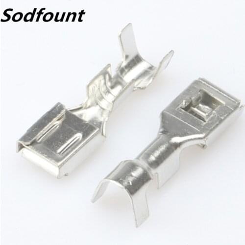 100pcs H62 brass tinned 6.3mm automotive terminal Automotive connector female terminal DJ623F-6.3B