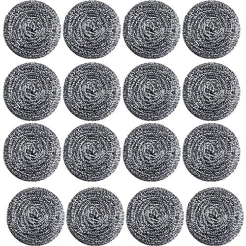 16 PCS Stainless Steel Sponges Scrubbers, Utensil Scrubber Scouring Pads Ball for Removing Rust Dirty Cookware Cleaner