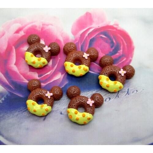 20Pcs Resin Coffee Mouse Crafts Flatback Cabochon Scrapbooking Decorations Fit Hair Clips Embellishments Beads Diy