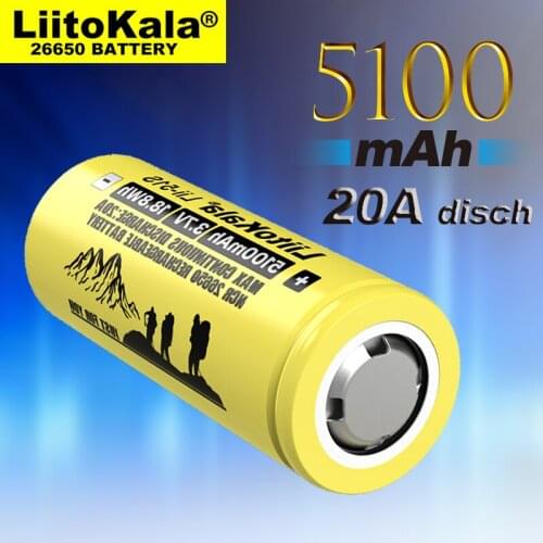 Lii-51S 26650 battery power 20a rechargeable lithium battery 3.7v 5100ma flashlight equipment batteries Power bank