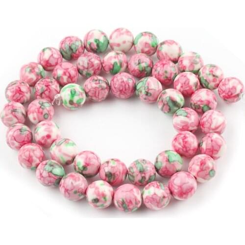 Natural Stone Plum Red Green Jaspers Beads Round Loose Spacer Beads Mineral Crafts Lucky Beads For Diy Jewelry Making 4/6/8/10mm
