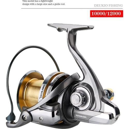 Long Cast Fishing Wheel 9000 10000 12000 Power Bass Spinning Reel 4.6:1 Sea Boat Fishing Reels Ultra-light Metal Large Line Cup