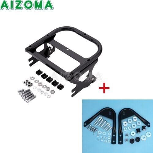 For Harley Road King Touring 1997-2008 Motorcycle Detachable Two-up Tour Pack Luggage Rack & Docking Hardware Kit Black