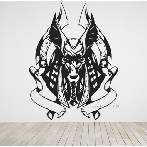 Ancient Egypt Anubis God Of The Dead Statues Living Room Home Decal Removable Vinyl Wall Sticker Mural BD315