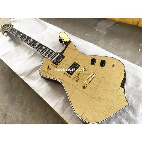 High quality customized version of gold acrylic glass mirror electric guitar can be customized free shipping