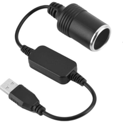Elistooop 1pc 5V 2A USB To 12V 8W Cigarette Lighter Socket USB Male to Female Cigarette Lighter Adapter Converter FOR Car