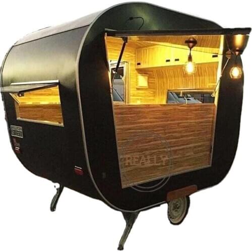 Hot Sale Design Mobile Retro Food Trailer Vending Kiosk Hot Dog Bubble Tea Coffee Cart Breakfast Food Truck Mobile Kitchen