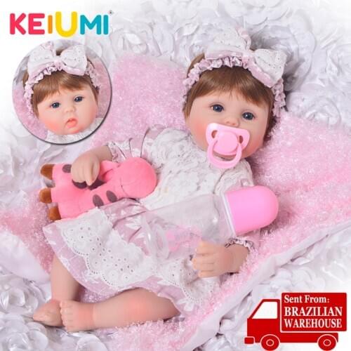 KEIUMI Hot Cloth body Reborn Baby Dolls Newborn Baby 17 inch Realistic Princess 43 cm Kids Playmates Baby Fashion DIY Toys