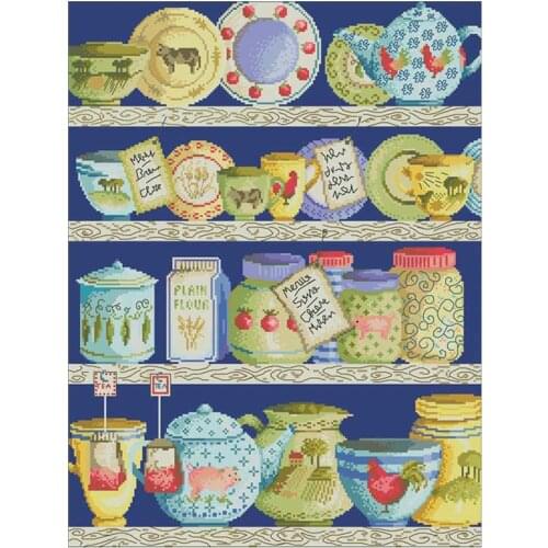 Country kitchen patterns Counted Cross Stitch 11CT 14CT DIY wholesale Chinese Cross Stitch Kits Embroidery Needlework Sets