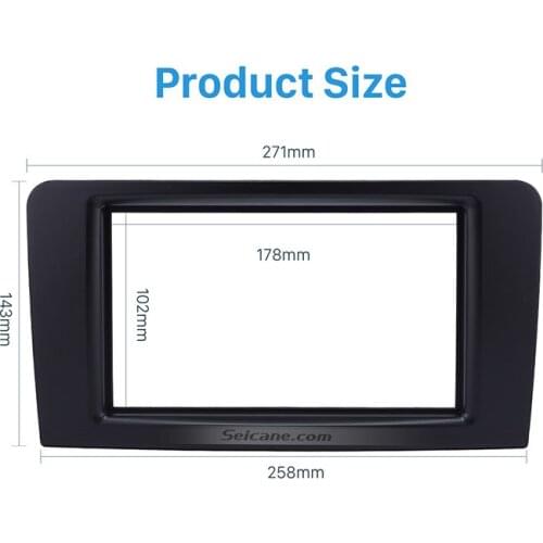 Seicane Double Din Car Stereo Fascia Trim Kit for 2006-2010 Mercedes BENZ ML W164 Trim Installation Autostereo Panel Kit Audio