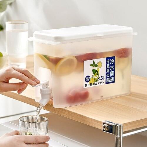 3500ml Water Pitcher Jug With Faucet Lemon Juice Kitchen Drinkware Kettle Pot Cold Heat Bottle Container Resistant Supplies