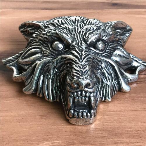 Hot Sell Wolf Head Belt Buckle For Men Belt Diy Accessories Top Quality Alloy Metal Buckle AK0014