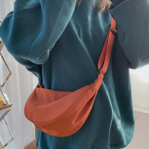 Fashion Exquisite Shopping Bag Sports Waist Shoulder Bag Women Polyester Messenger Bags Solid Color Waist Purse