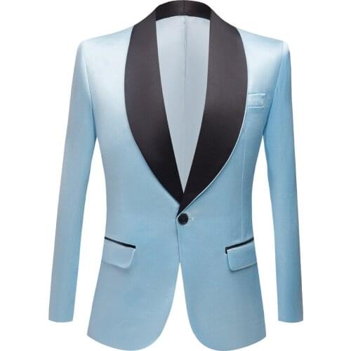 Mens bright face embossed suit Light Blue Coat 2020 Custom Made Casual Wedding Prom Groom Blazer Jacket