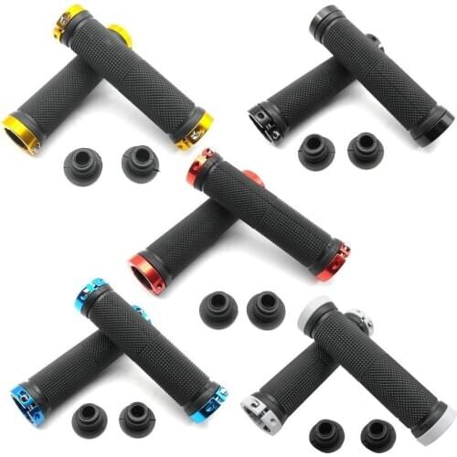 Bike handle set mountain bike handle set aluminum alloy bilateral lock handle set non-slip bike handle set rubber cover
