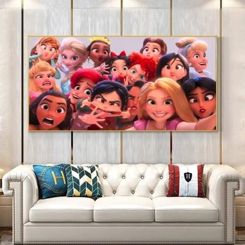 Nordic Style Wall Art Pictures Disney Princess Canvas Painting Posters Prints Cuadros Kids Room Decoration Home Decor Unframed