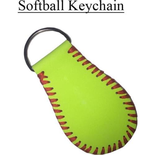 2017 New Arrival Leather Softball Baseball Keychain For Men Women