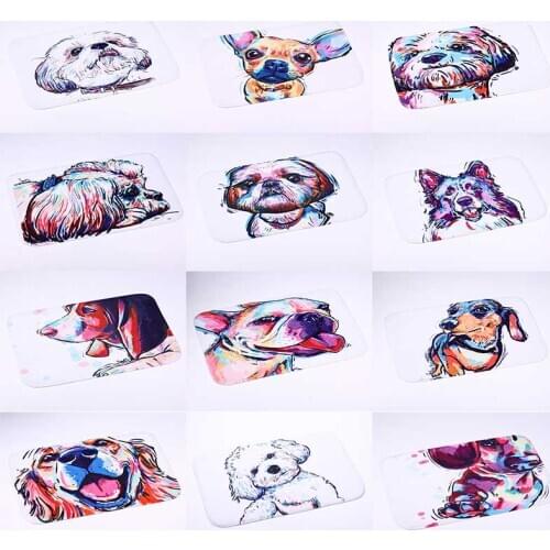 Lovely Dog Prints Floor Mat Doormat Rug Anti-slip Door Mat Bathroom Kitchen Carpet Fashion Doormat Home Decor 40x60cm 1pc