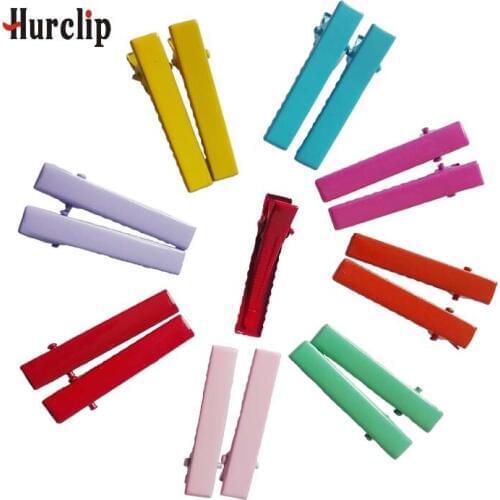 50pcs/set mixed color Flat Alligator jaw Hair Clips Base Barrette Finding headwear accessories barrettes hairpin 4.2cm