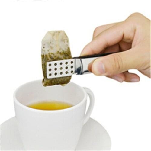 Portable Stainless Steel Tea Bag Clip Resistant Teabag Food Set Clip Stainless Steel Tea Bag Tong Squeezer Tea Bag Clamp13.5cm