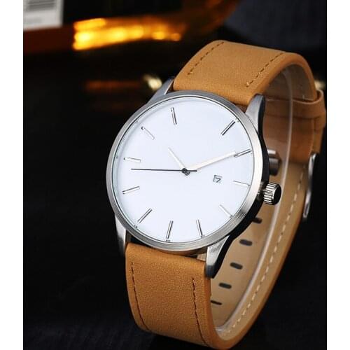 Simple Minimalist Watch Fashion Quartz Auto Date Men Watches Men Sports Watches No Logo Watch Relogio Masculino montres homme