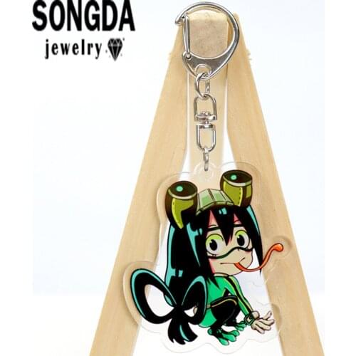 SONGDA My Hero Academia Shape Transparent Double Sided Acrylic Keychain Anime Characters Cute Bag Pendant Keyring Girl Gift New