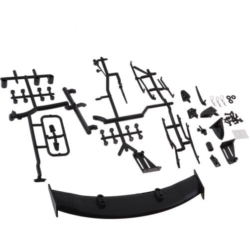 RC Body Spoiler Wing/Rearview Mirror/Windshield Wiper Kit for 1/10 Cars Hsp Hpi