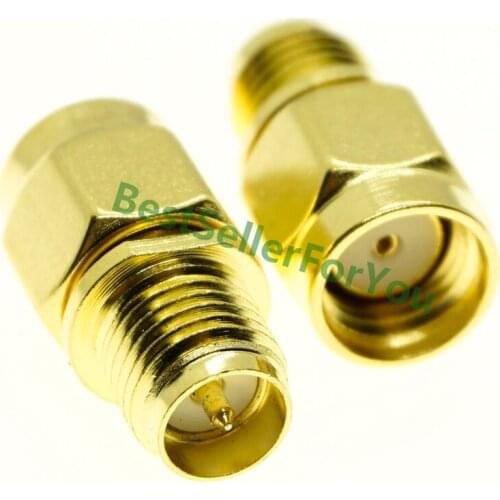 RP SMA Male Plug to RP SMA Female Jack Straight RF Coax Adapter Convertor