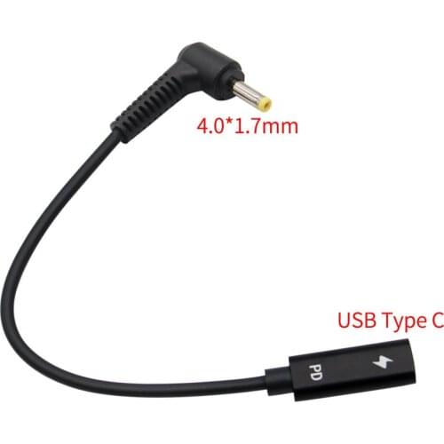 USB 3.1 Type C USB Female to DC 4.0*1.7 Male Power Charger Adapter Connector Adaptor for Lenovo Asus BenQ PD Notebook