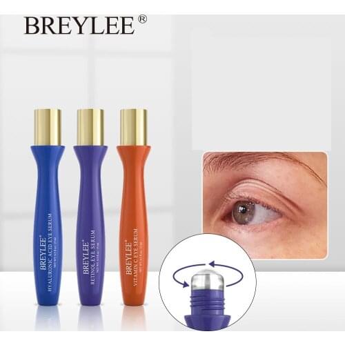 BREYLEE Eye Serum Eye Roller Massage Vitamin C Hyaluronic Acid Retinol Skin Care Eye Bags Cream Moisturizing Dark Circles 15ml