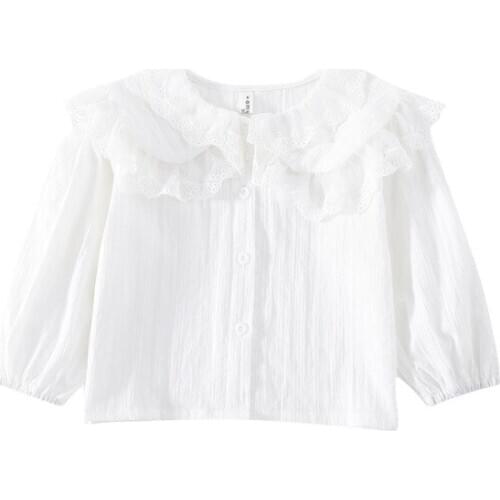 Spring Baby Girls Korean Style Fashion Lace Long Sleeve Shirt