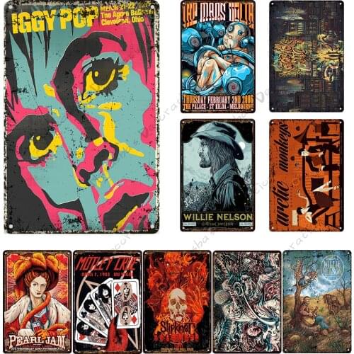 Famous Band Metal Plate Metal Signs Music Retro Poster Rusty ROCK Wall Plate Club Pub Bar Home Wall Decor Signs Metal Plaque