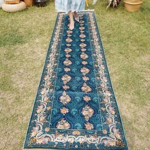 2.5'x10' Handmade Silk Hallway Rug Runner Lobby Kitchen Red Carpet (YL0391)