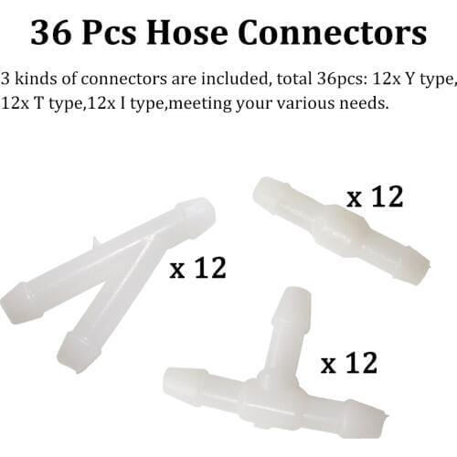 36pcs/Set Car Windshield Washer Nozzles Hose Water Tube T/Y/I Type Splitter Connector Car Accessories