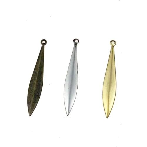 50 pieces/lot Long 34mm Metal Filigree Flowers Slice Charms Setting Jewelry Accessory DIY Components Findings